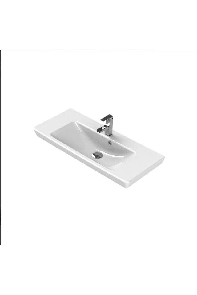 Lumina 85 cm, Beyaz renkli, Seramik Lavabolu, Alt - Üst Dolap, Banyo Dolabı Takımı.