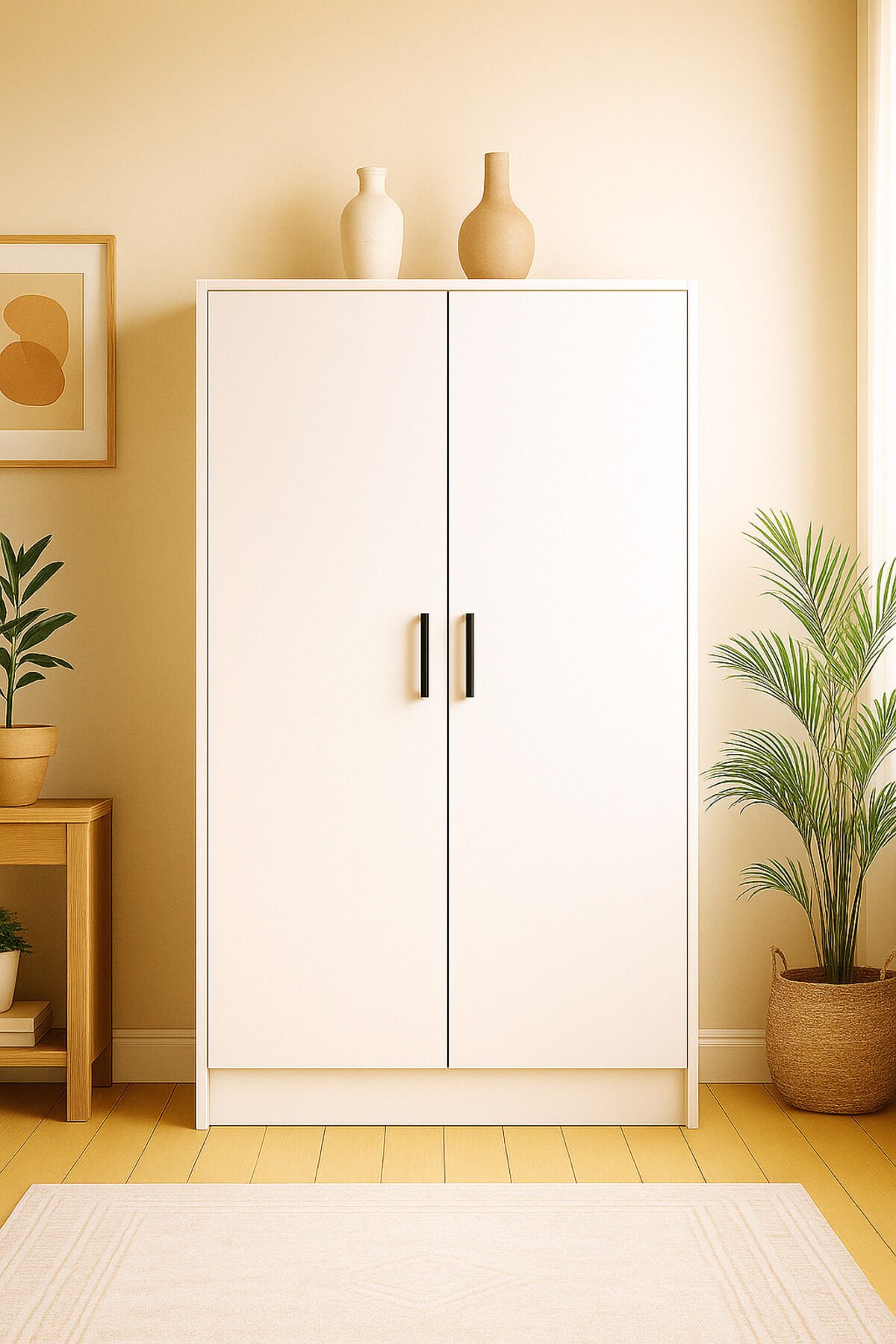 Mdf 2 Kapaklı Yüklük Dolap | 180×90×50 Cm | Beyaz – Çok Amaçlı Gardrop